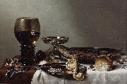 unknow artist Still life with a roemer and watch. painting